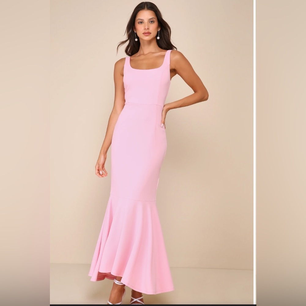 Pink long dress from Lulu’s